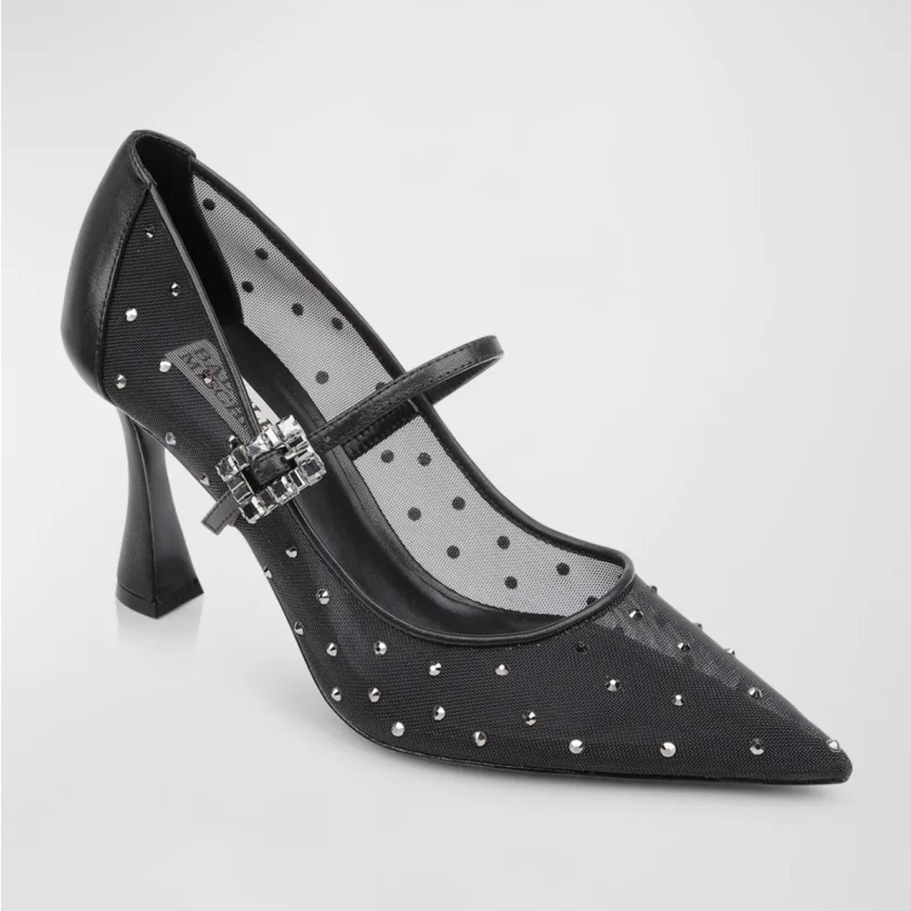 Badgley Mischka Antonia II Crystal Mesh Mary Jane Pumps